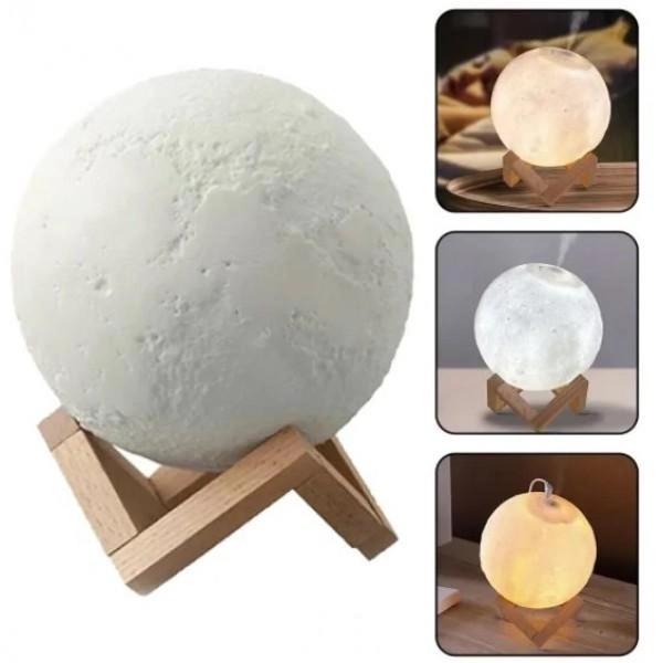 Увлажнитель воздуха-ночник RIAS Moon Lamp "Луна" 13 см 6 цветов 400mAh 880ml (3_05155) - фото 5