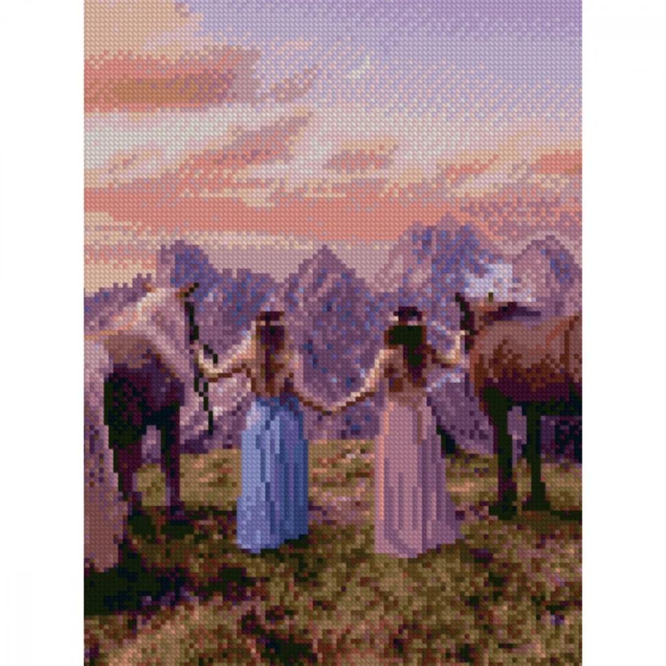 Алмазная мозаика Strateg Подруги-наездницы 30х40 см (HX066)