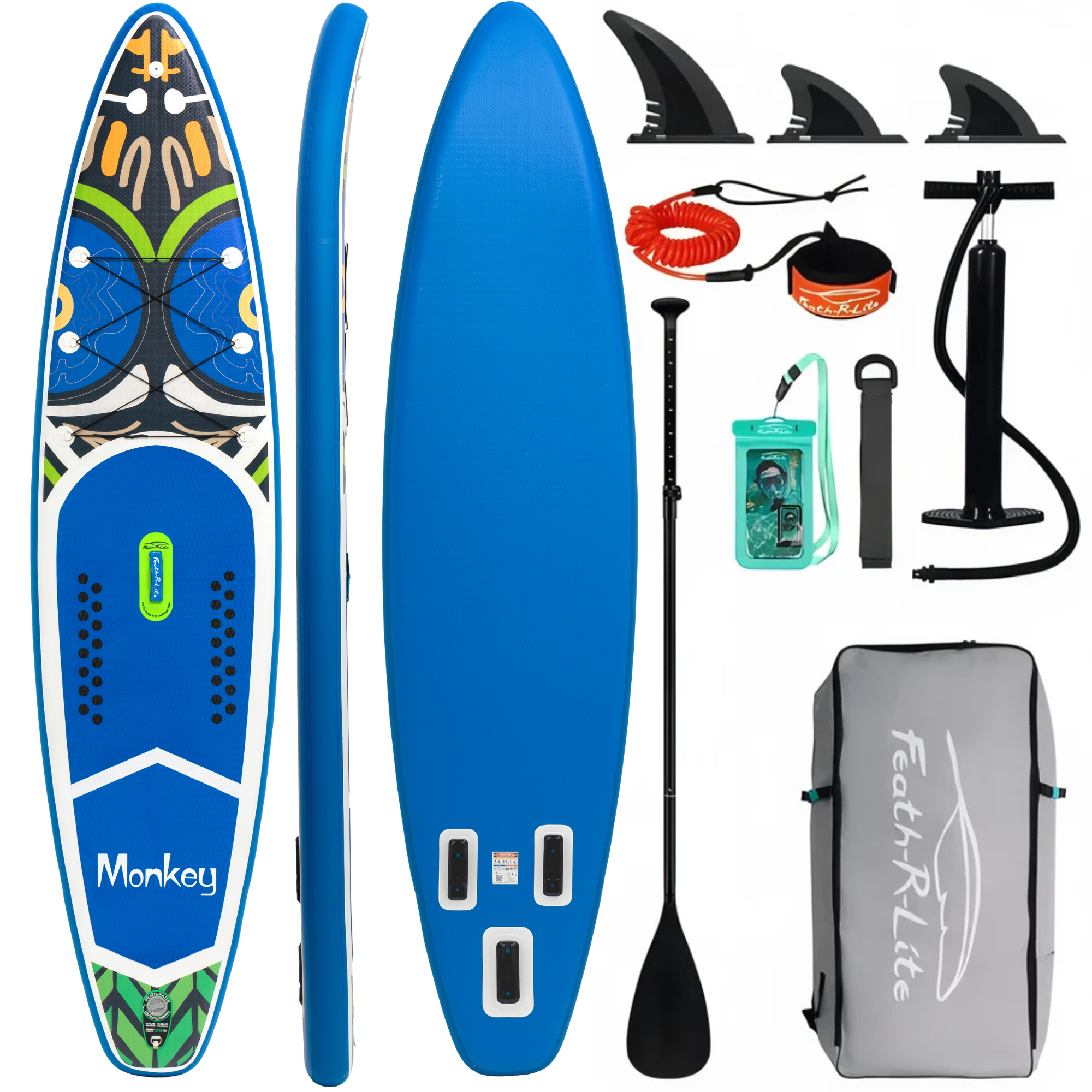 SUP-доска надувная Funwater Paddleboard Monkey 11"6 9в1 350x84x15 см - фото 2 SUP-доска надувная Funwater Paddleboard Monkey 11"6 9в1 350x84x15 см - фото 2