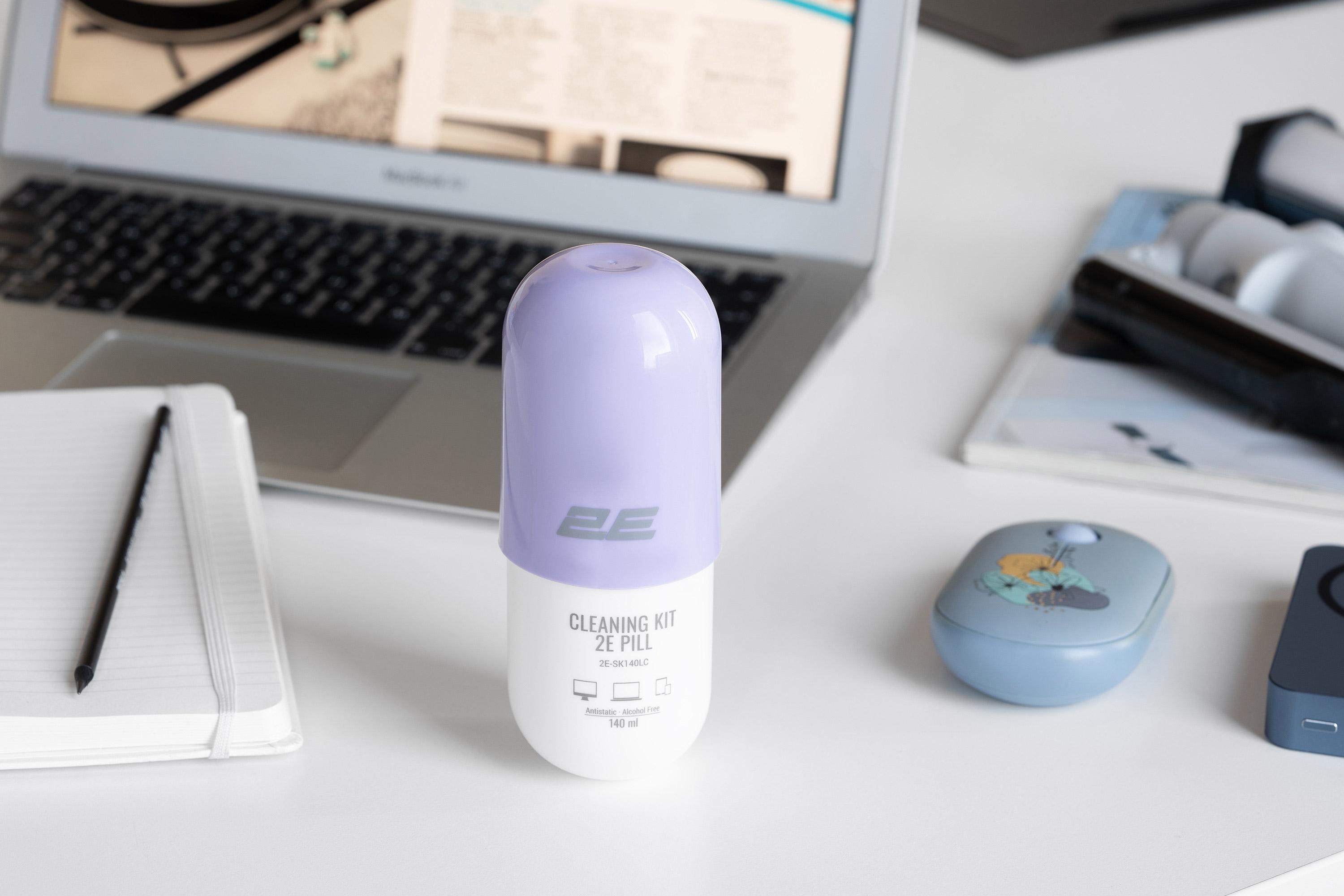 Набор для чистки техники 2E PILL жидкость/салфетка 140 мл Бело-сиреневый (30471990) - фото 6 Набор для чистки техники 2E PILL жидкость/салфетка 140 мл Бело-сиреневый (30471990) - фото 6