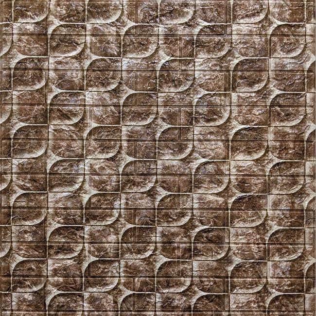 Панель самоклеящаяся 3D Sticker Wall звукоизоляционная 700x770x5 мм чешуя Коричневый