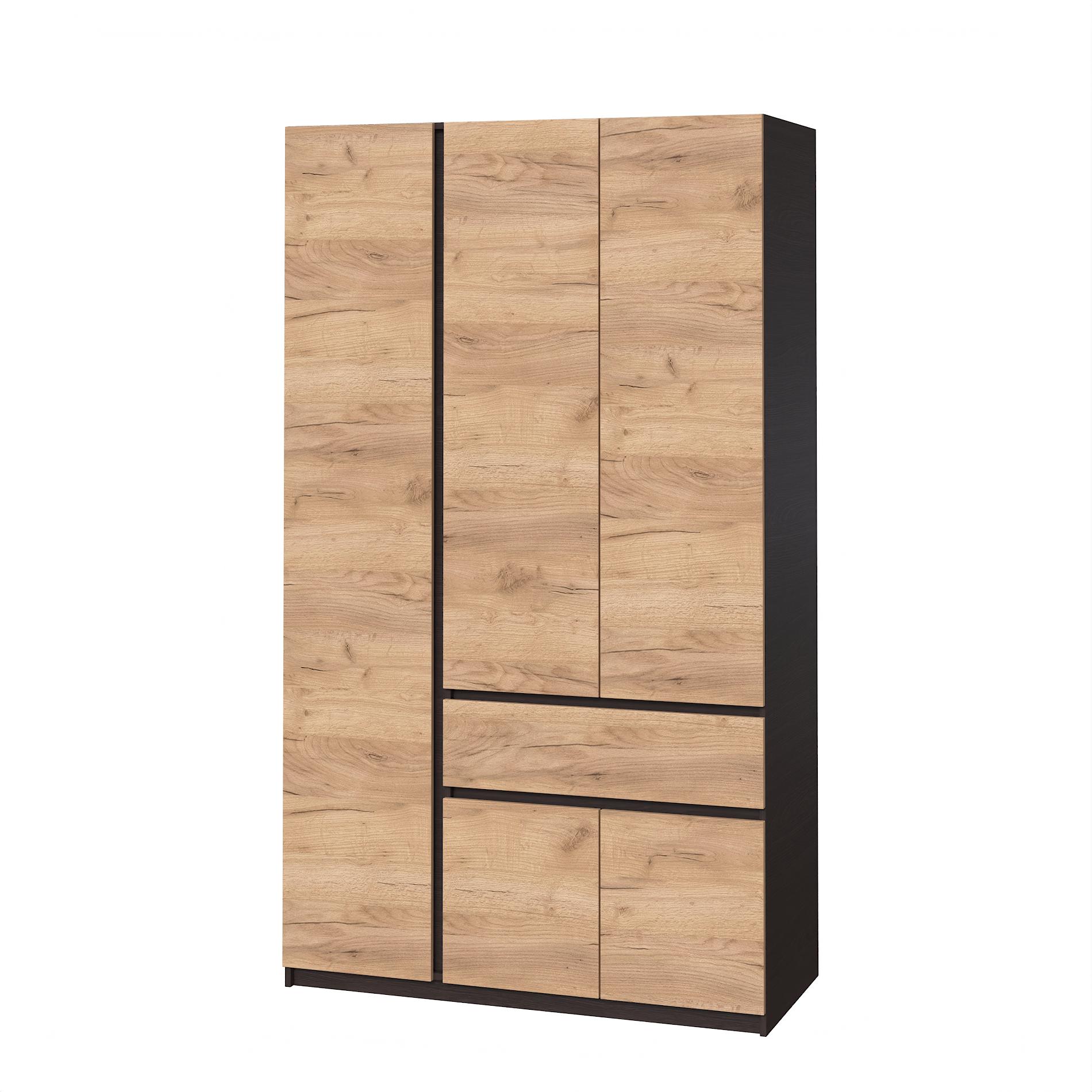 Шкаф Мастер Форм Брайт 1200/500 телескопические направляющие 1221х520х2000 мм Венге магия/Дуб крафт золотой