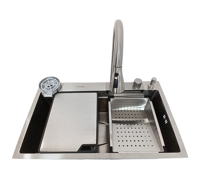 Мойка кухонная Valeso водопад 75х45 см Сатин