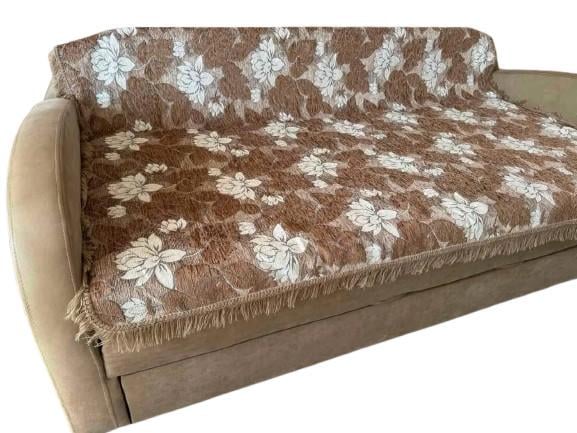 Комплект Цветы полуторный покрывало на кровать 150х200 см/накидки 70х150 см 2 шт. Коричневый (П4К-gobelen-new-008-02)