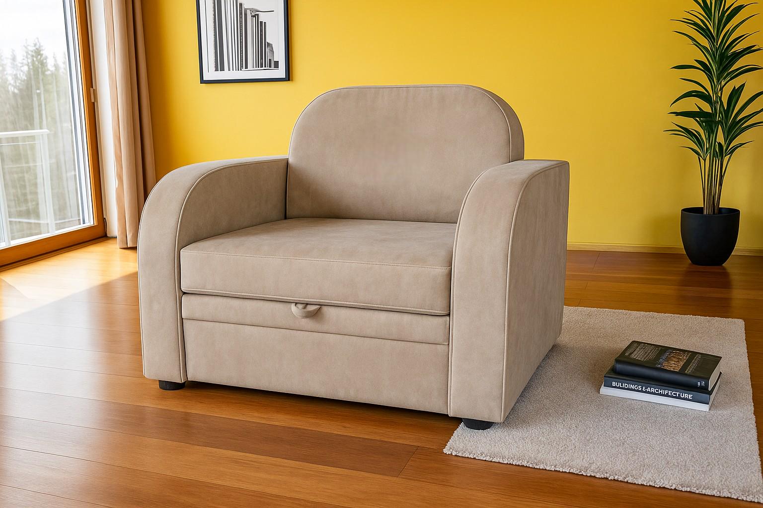 Крісло-диван м'яке розкладне Tobi Sho Дрім велюр Mars 1140х850х730 мм 02/Бежевий - фото 2 Крісло-диван м'яке розкладне Tobi Sho Дрім велюр Mars 1140х850х730 мм 02/Бежевий - фото 2