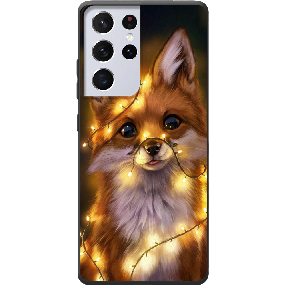 Чехол BoxFace Samsung G998 Galaxy S21 Ultra Рождественская лиса Черный силикон (41719-up2399-42011)