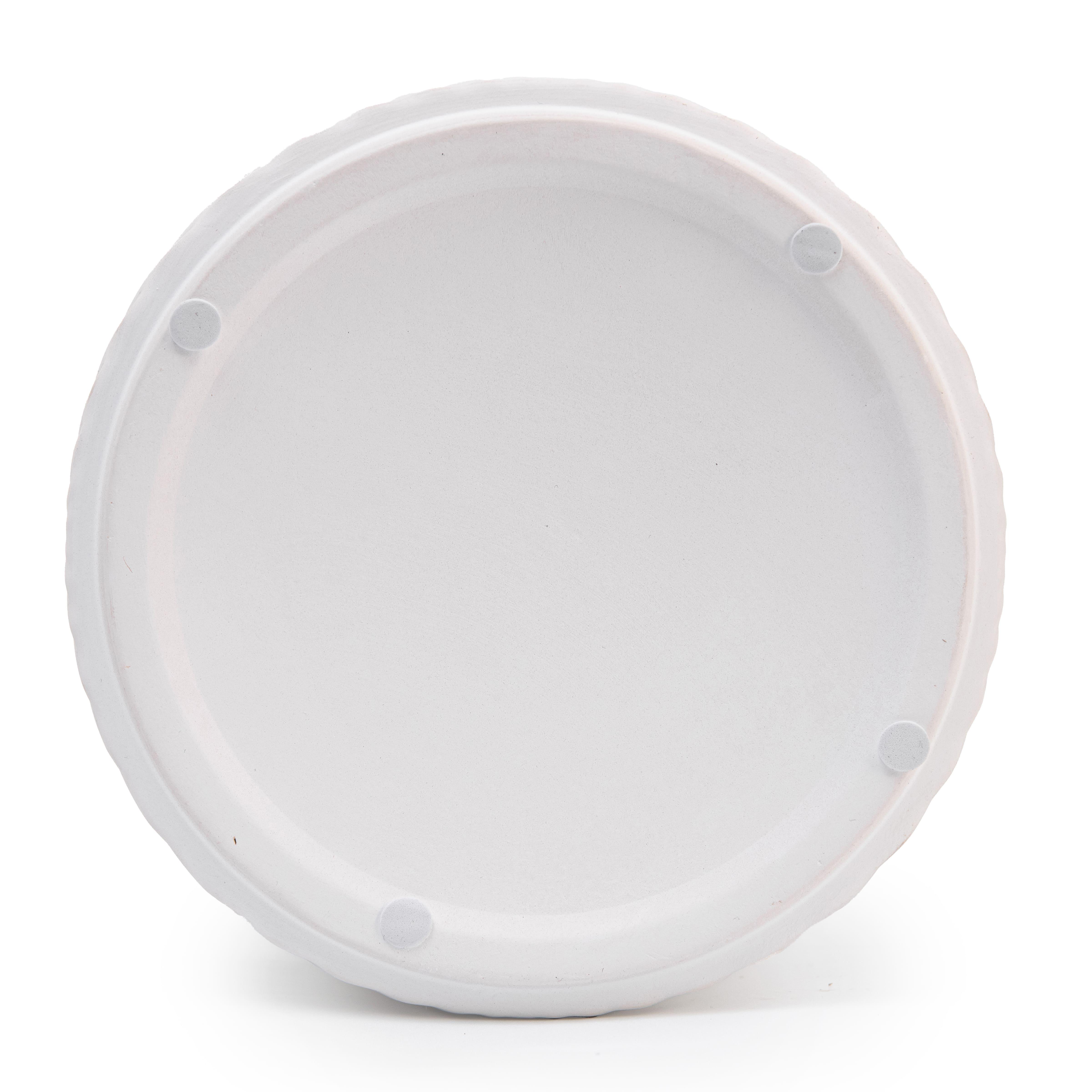 Кашпо для квітів керамічне elemi Листок круглий 1,3 л Білий (УТ-00094978) - фото 4