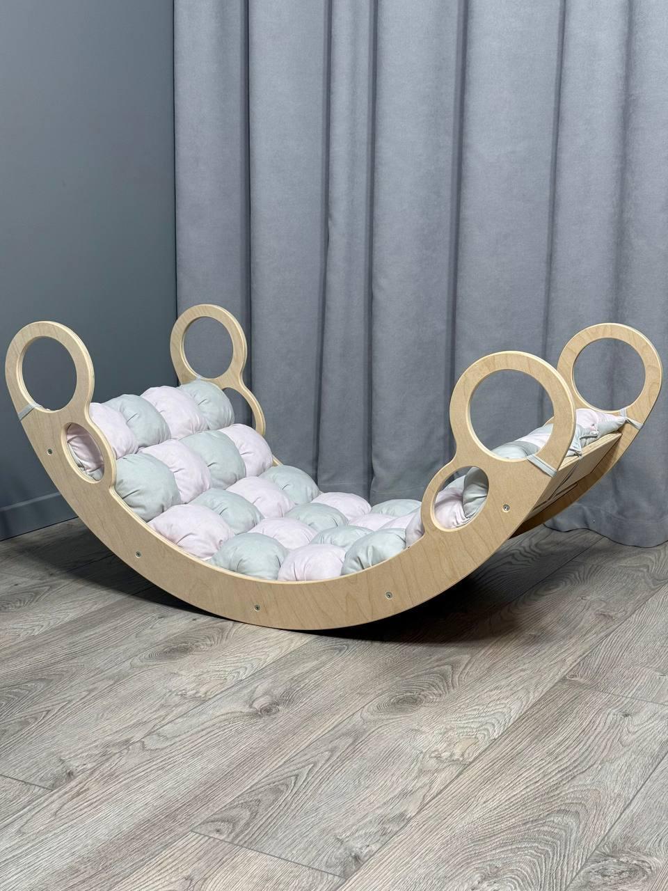 Детская кроватка качалка-балансир 22 с матрасиком бонбон (0022/Б)