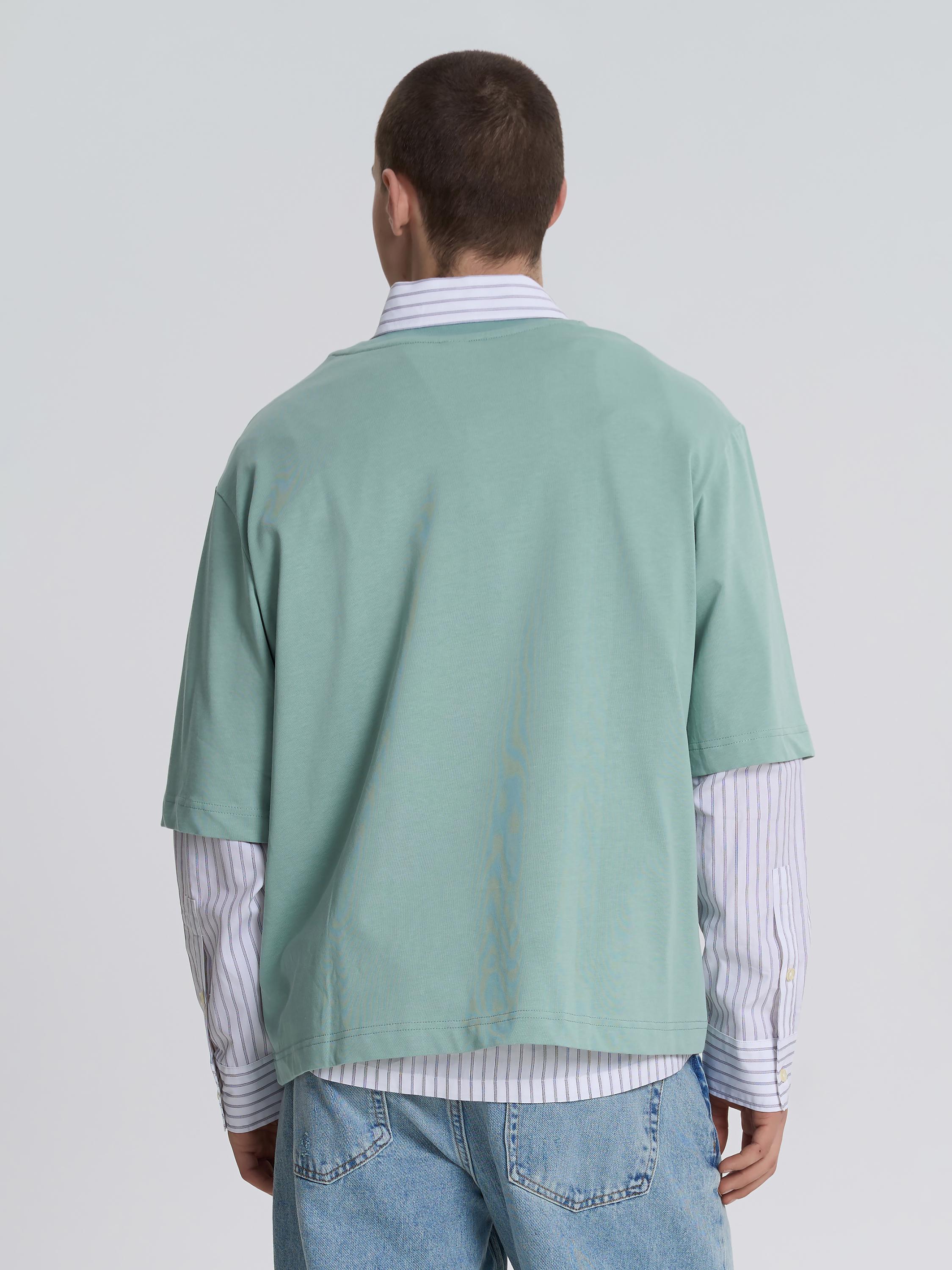 Футболка мужская с декоративной строчкой ROZA 240652 S Темно-бирюзовый (4824005722943) - фото 3 Футболка мужская с декоративной строчкой ROZA 240652 S Темно-бирюзовый (4824005722943) - фото 3