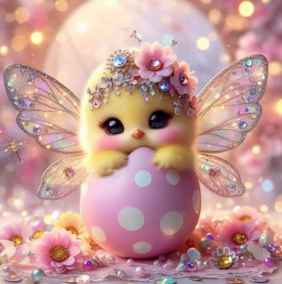 Алмазная мозаика Dream toys Ципленок в волшебном яйце 20х20 см (S10381)