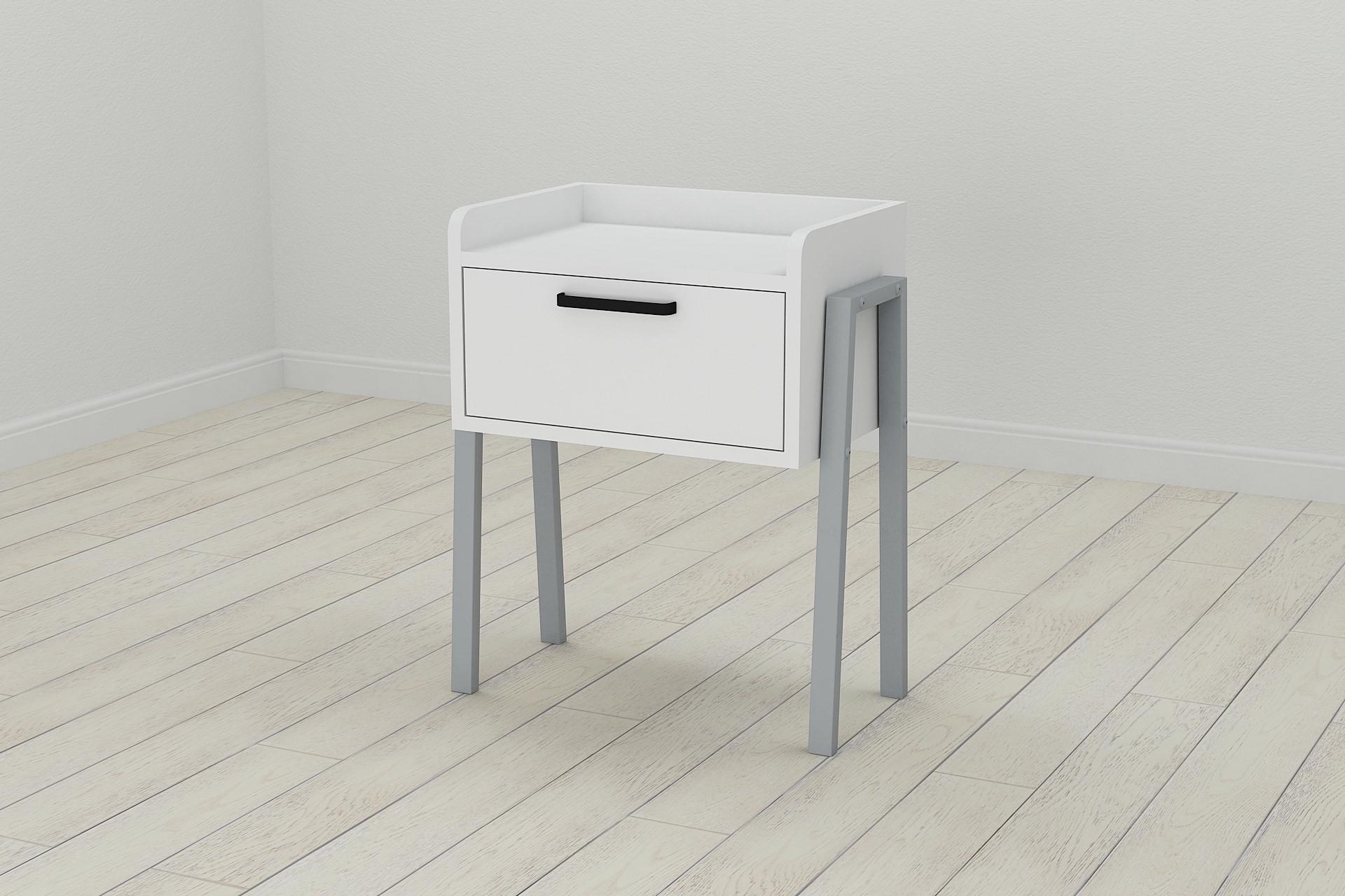 Тумба модульная Ferrum-decor Бетти металл/ДСП 16 мм 540x450x320 мм Серый/Белый (FRD-102997)