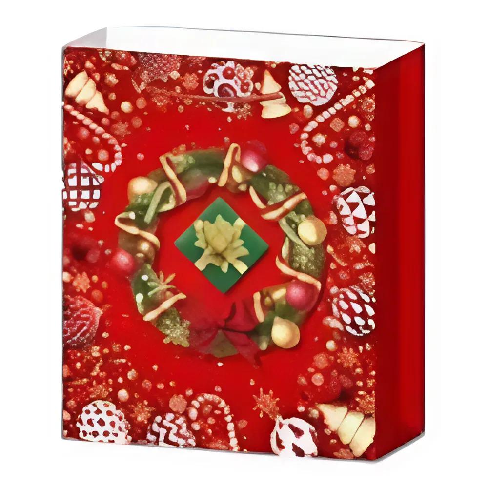 Подарочный пакет Stenson R96634-S Christmas decorations 3D 18х23х10 см Красный (316eef2b)