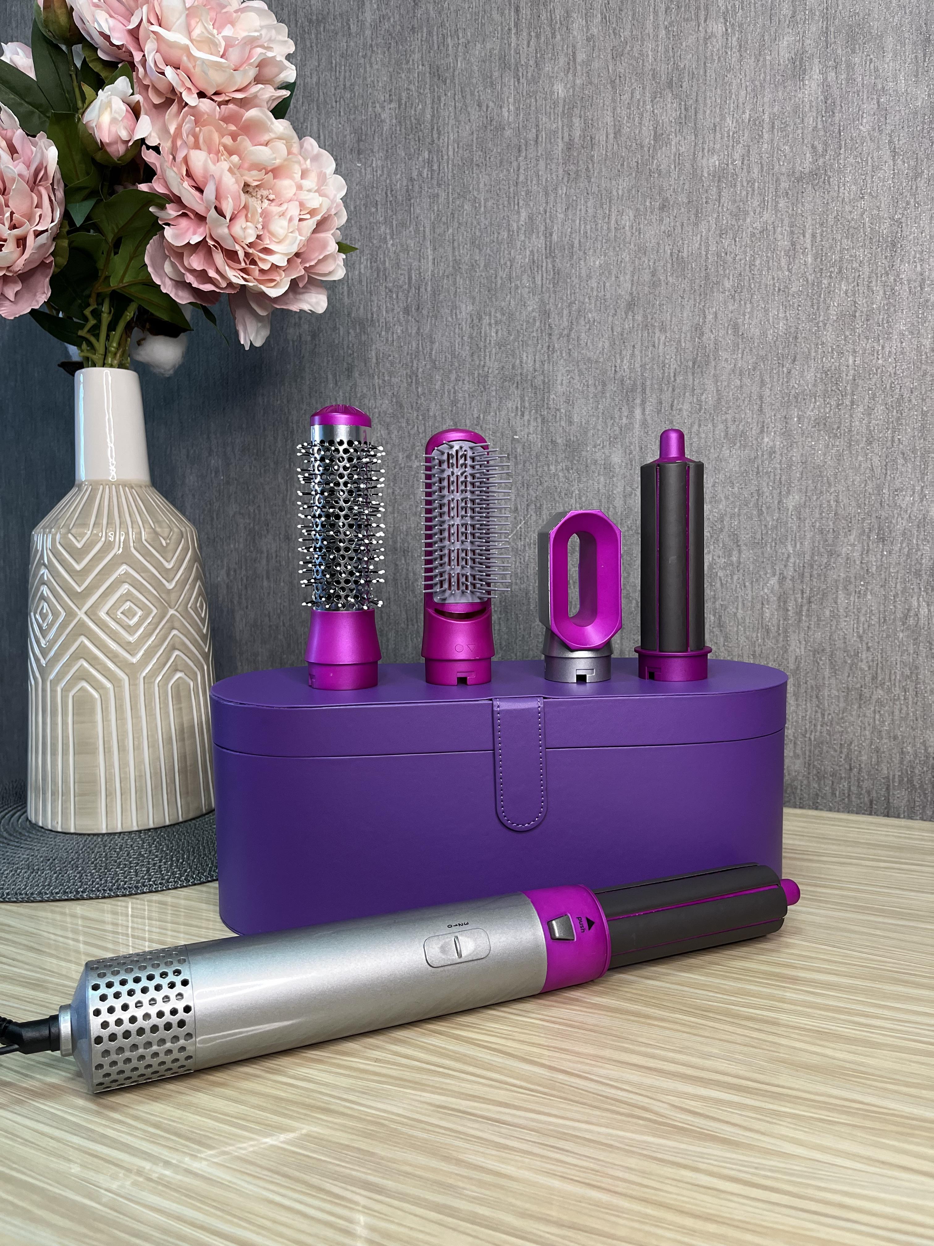 Стайлер 5в1 HAIR BRUSH Styler и коробка чехол с функциями придания объема/выпрямления/укладки Фиолетовый (26005679)
