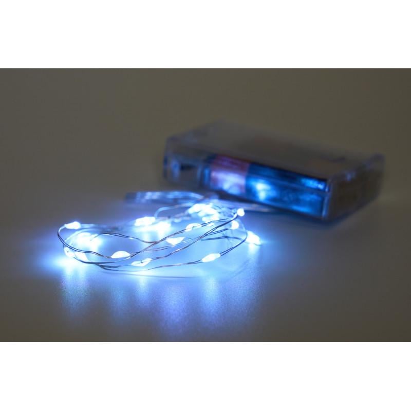 Гирлянда на батарейках 1 м 20LED холодный белый батарейки 3АА IP20 (720544)