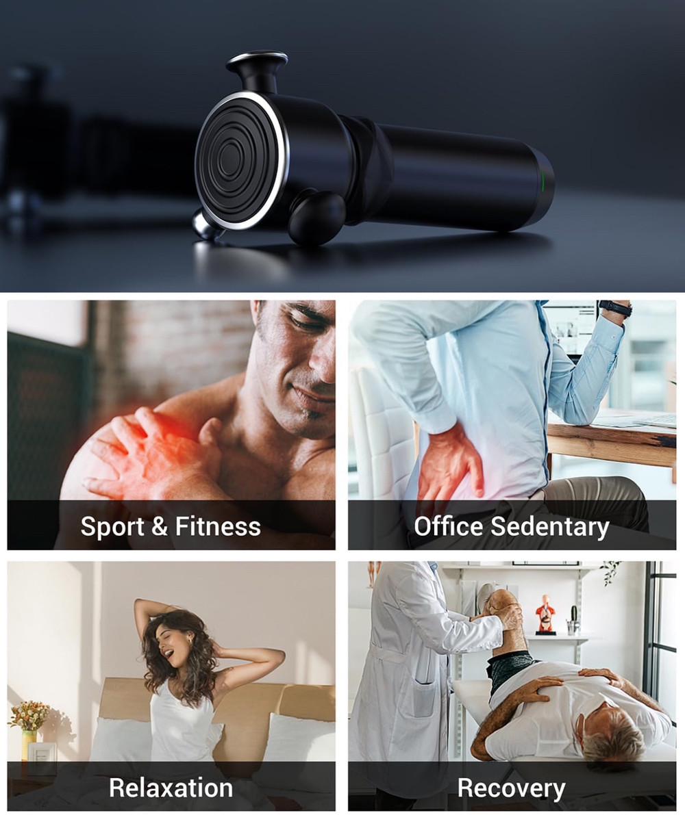 Пистолет массажный HYAKO R1 мощный вибрационный до 7000 об/мин с 4 насадками для мышц - фото 3 Пистолет массажный HYAKO R1 мощный вибрационный до 7000 об/мин с 4 насадками для мышц - фото 3