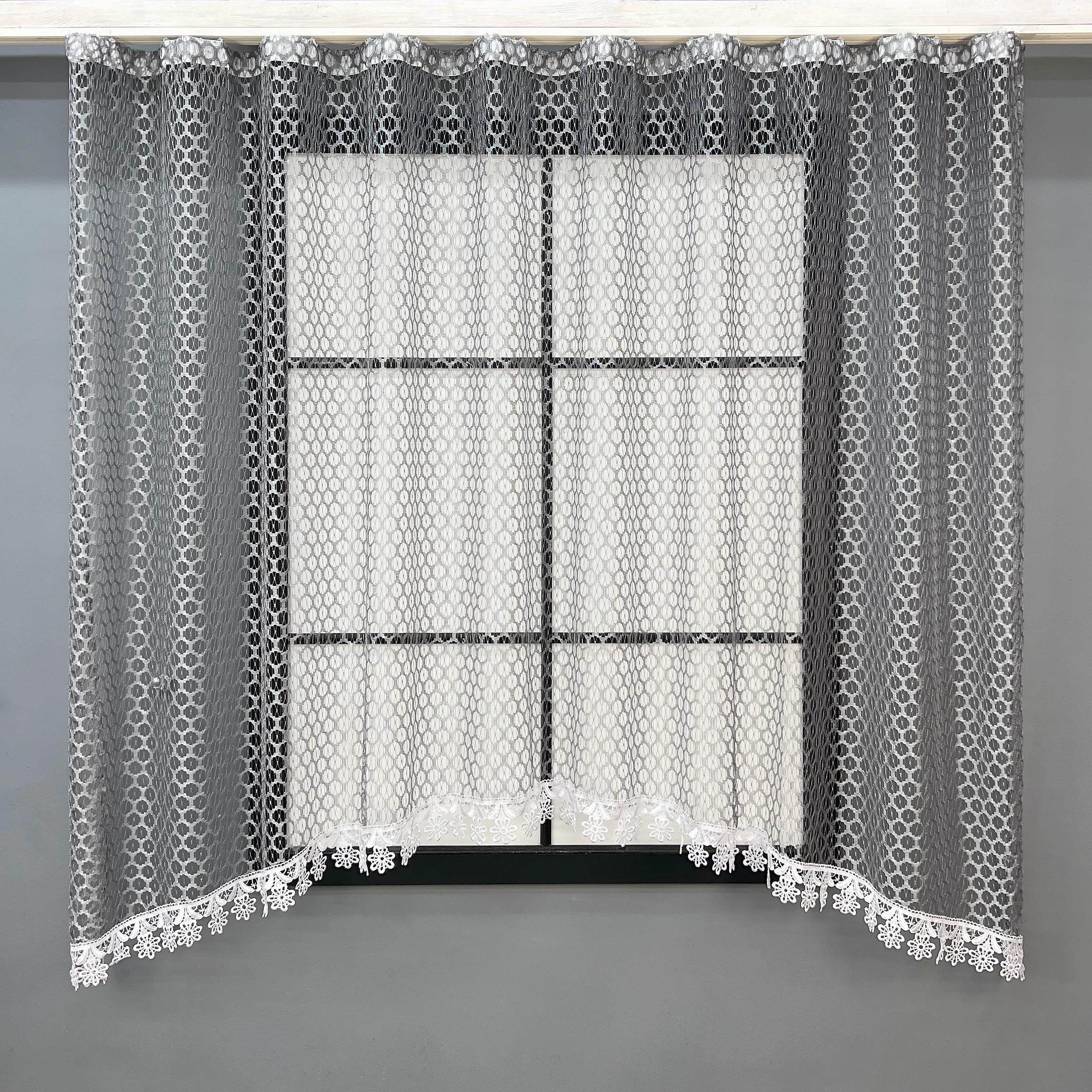 Арка кухонная VR-Textil № 000к сетка из макраме 270х155 см Серый с белым (51-273)
