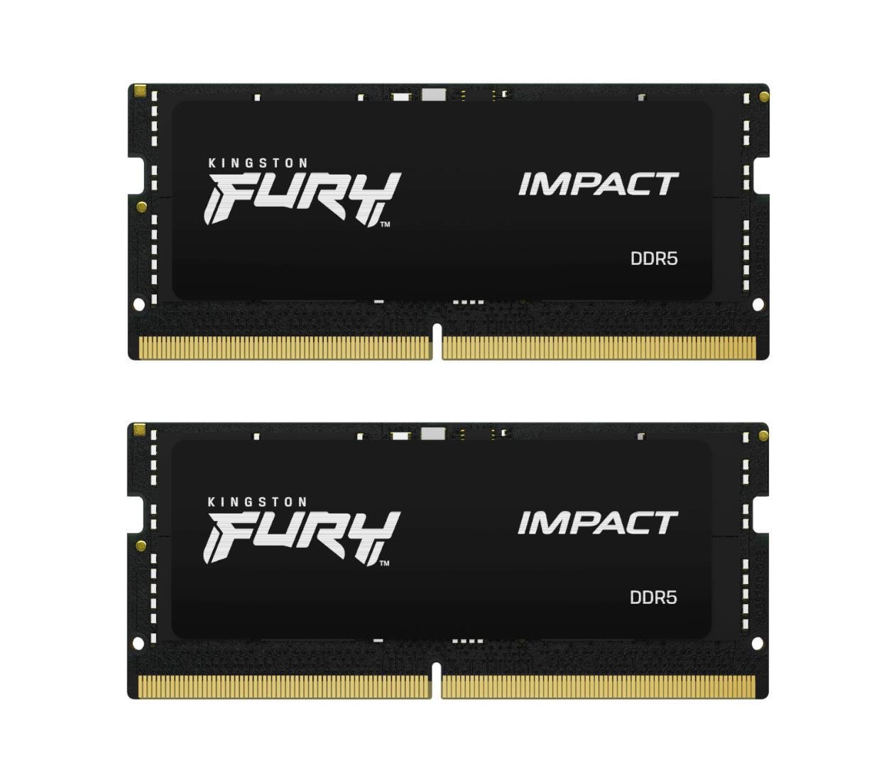 Оперативна пам'ять для ноутбуків Kingston FURY 32 GB 2x16 GB SO-DIMM DDR5 4800 MHz Impact (KF548S38IBK2-32)