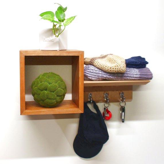 Полка настенная из дерева Тьюринг 3 Ваниль (НСП-304102)