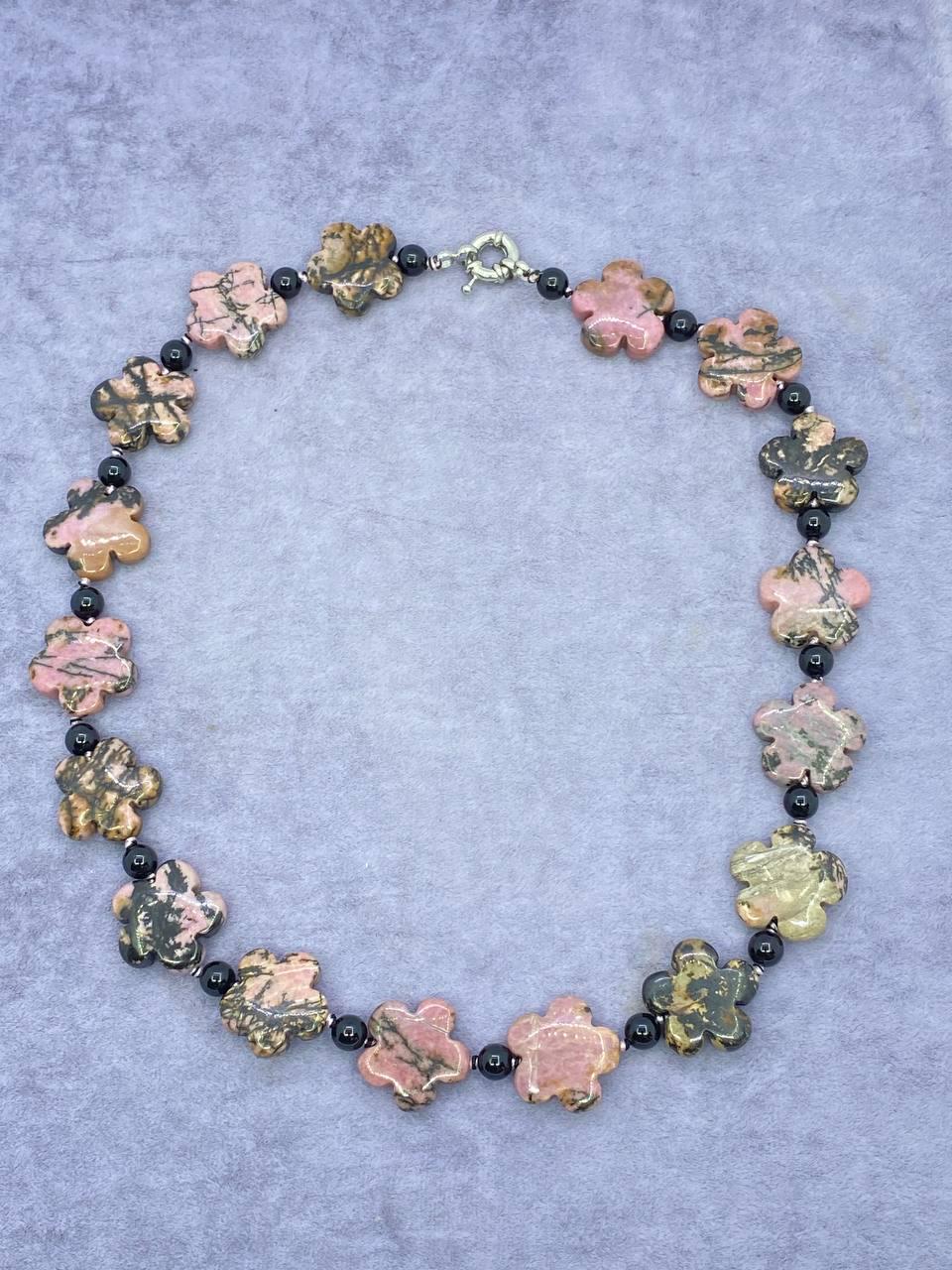 Бусы родонит 50 см (885)