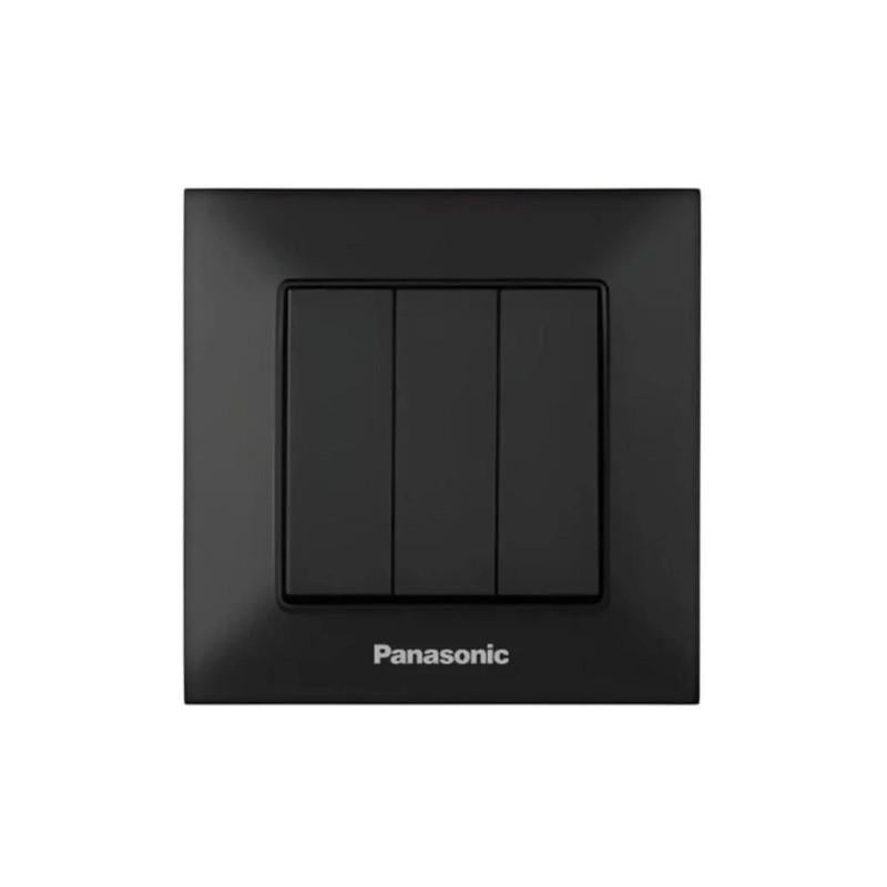 Выключатель трехклавишный Panasonic Arkedia Slim с рамкой ABS Черный (WNTC00152B UA1) Выключатель трехклавишный Panasonic Arkedia Slim с рамкой ABS Черный (WNTC00152B UA1)
