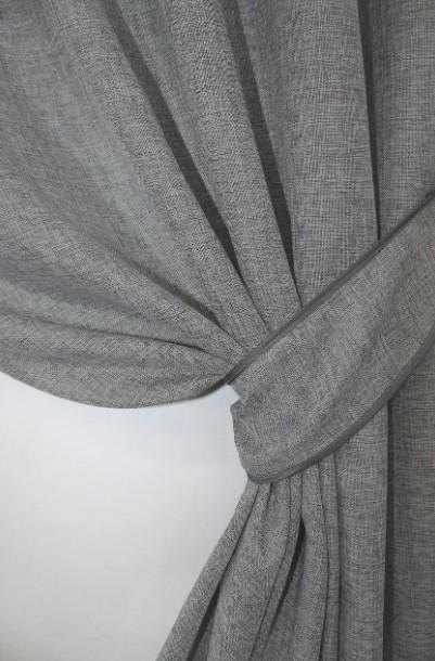 Комплект кухонний штори/ламбрекен льон 150х270 см Сірий (039к) - фото 2