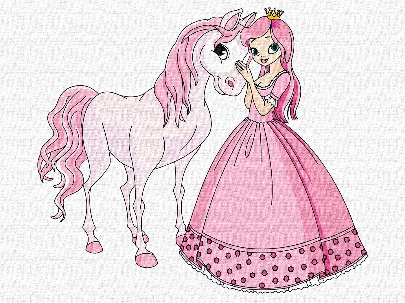 Картина за номерами Ідейка Принцеса та поні 30x40 см (Id-KHO6209)