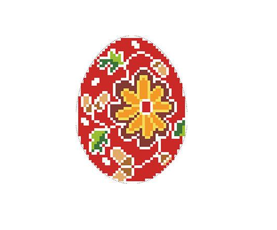 Схема сшитая пасхальная игрушка для вышивки бисером и нитками на ткани (ТР279аБ)