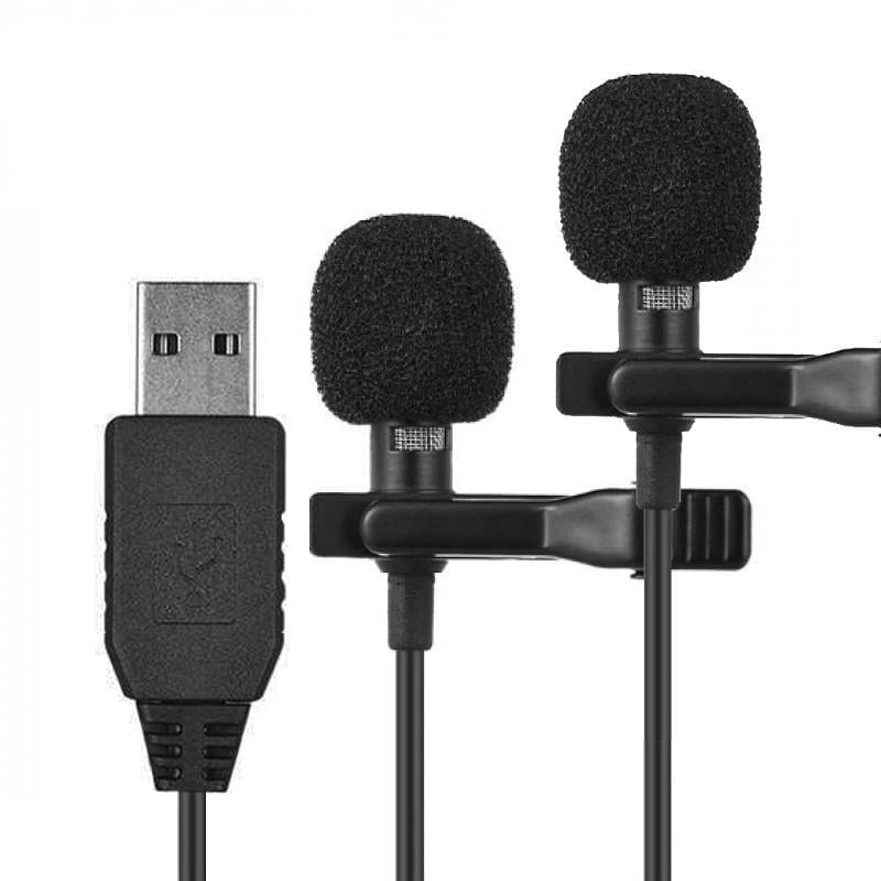 Петличный микрофон двойной Andoer EY-510D USB для ноутбука/компьютера/ПК 4 м Петличный микрофон двойной Andoer EY-510D USB для ноутбука/компьютера/ПК 4 м