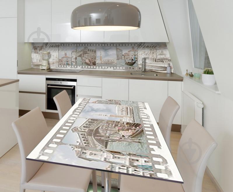 Наклейка 3Д виниловая на стол Zatarga «Фильм о Венеции» 600х1200 мм для домов, квартир, столов, кофейн, кафе Наклейка 3Д виниловая на стол Zatarga «Фильм о Венеции» 600х1200 мм для домов, квартир, столов, кофейн, кафе