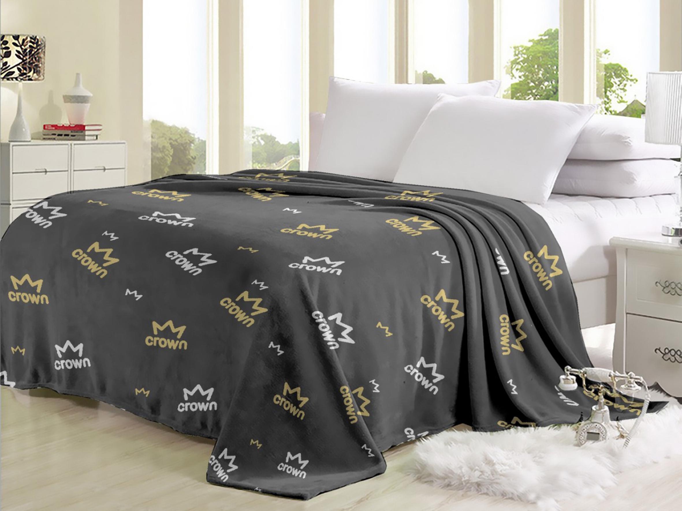 Плед из микрофибры Велсофт Корона 160х210 см Серый (15013097)