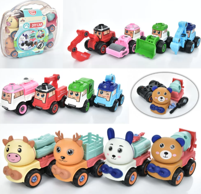 Конструктор детский Животные с отверткой и шурупами 4 разборные машинки в кейсе (2703935873) - фото 6 Конструктор детский Животные с отверткой и шурупами 4 разборные машинки в кейсе (2703935873) - фото 6