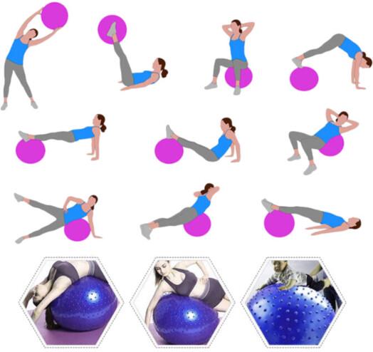 М'яч для фітнесу Newt HMS масажний 65 см Синій (NE-MAS-65-B) - фото 3