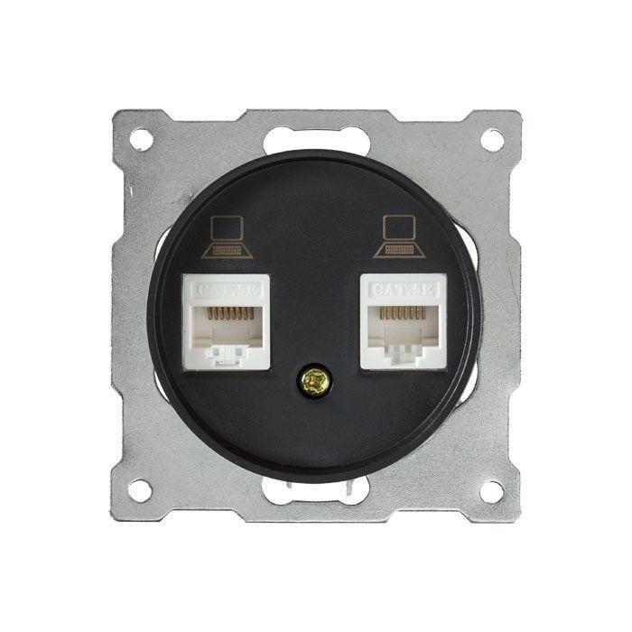 Розетка двойная компьютерная OneKeyElectro Florence Черный (1Е20901303)