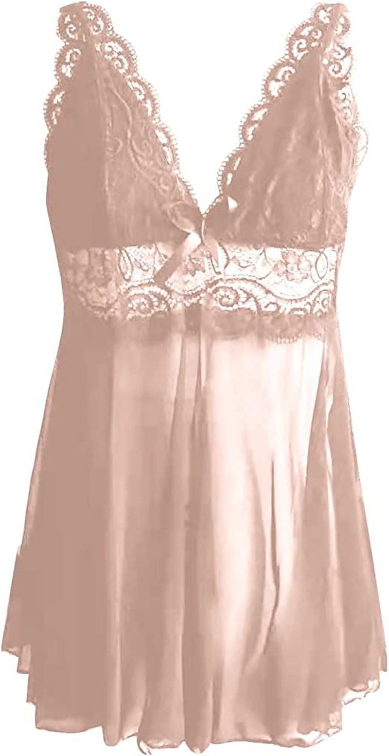 Пеньюар с кружевом L Пудровый (639339160578)