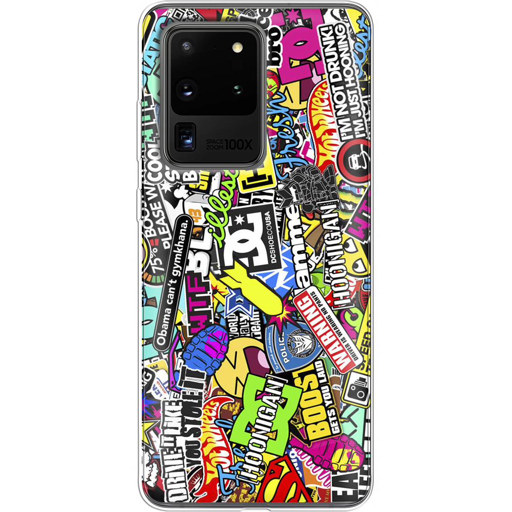 Чехол Boxface Samsung G988 Galaxy S20 Ultra Multicolored Inscriptions Прозрачный силикон (38878-up880-38878)