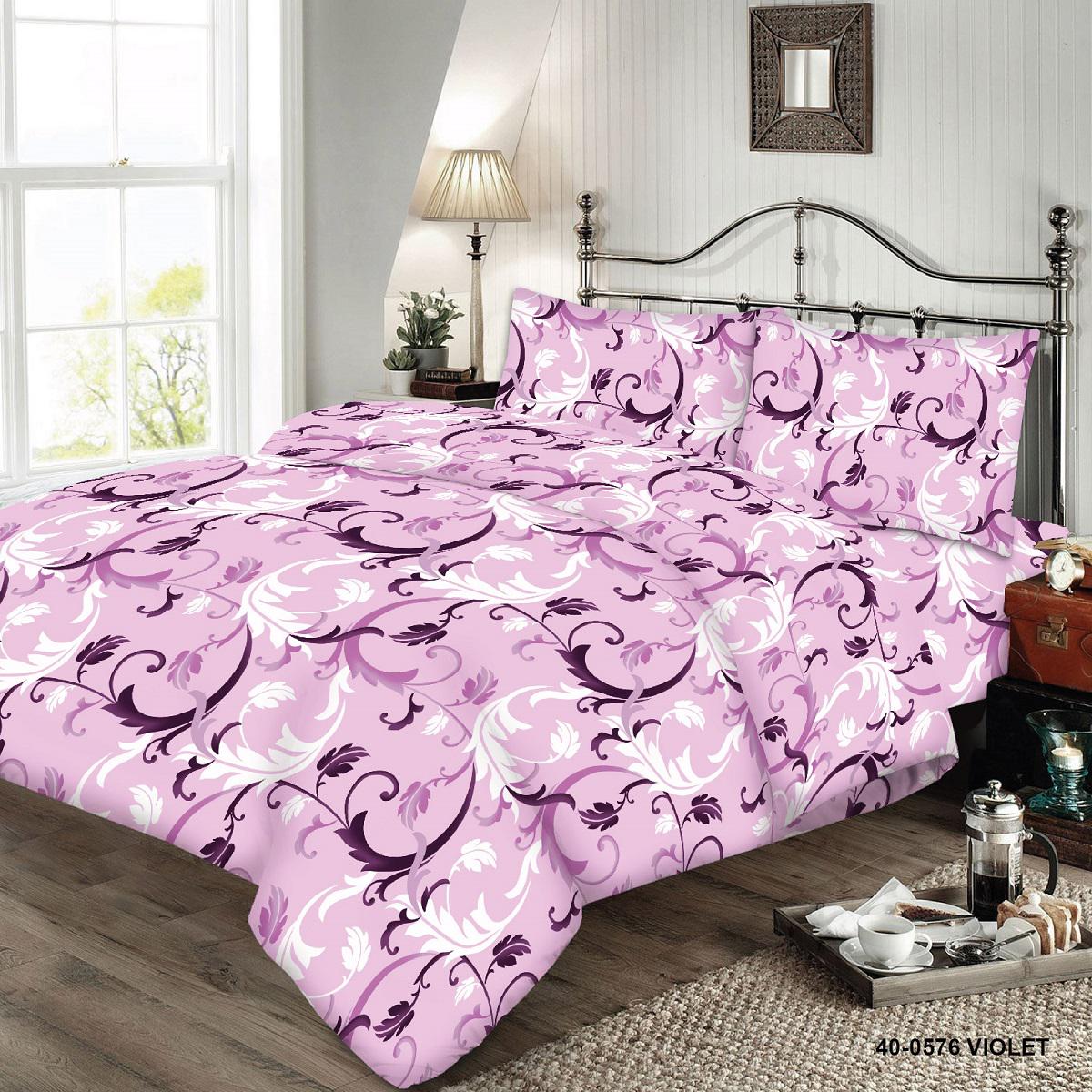 Комплект постельного белья Zastelli 40-0576 Violet бязь полуторный 145х210 Лиловый
