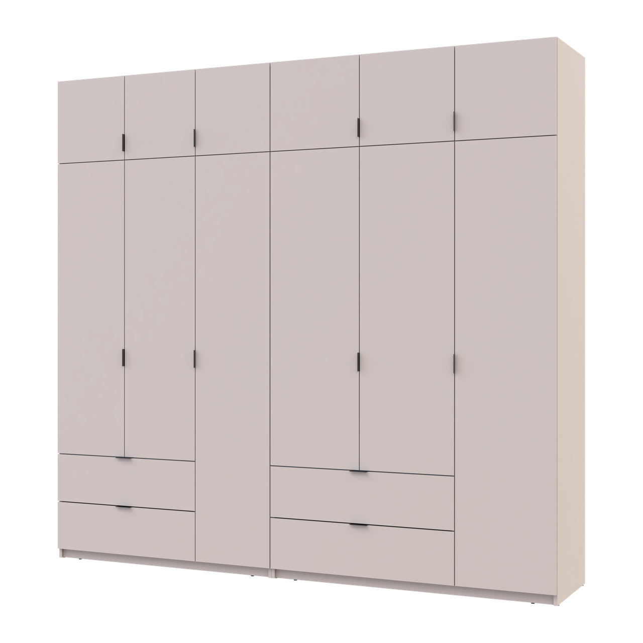 Шкаф для одежды распашный Doros Лукас 3+3 ДСП 255х50х240 см Кашемир (42005112)