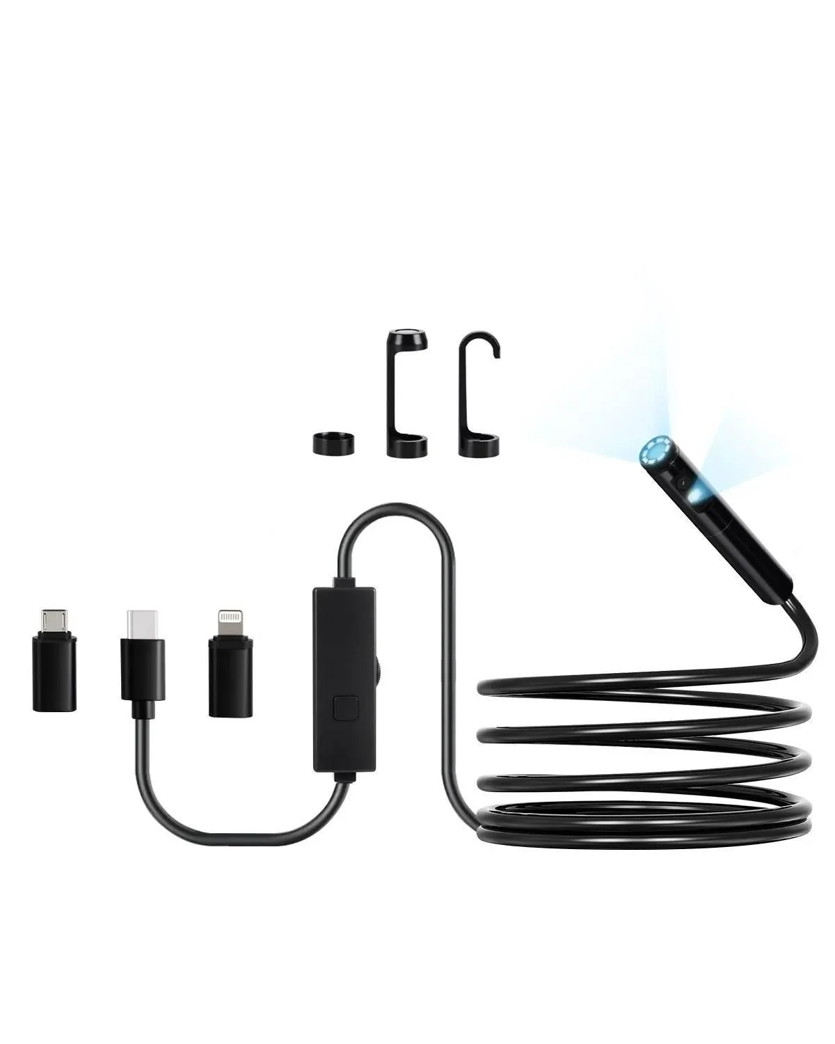 Эндоскоп USB Vevor SM7 для Android/iOS 8 мм 2 камеры 3 м (1415)