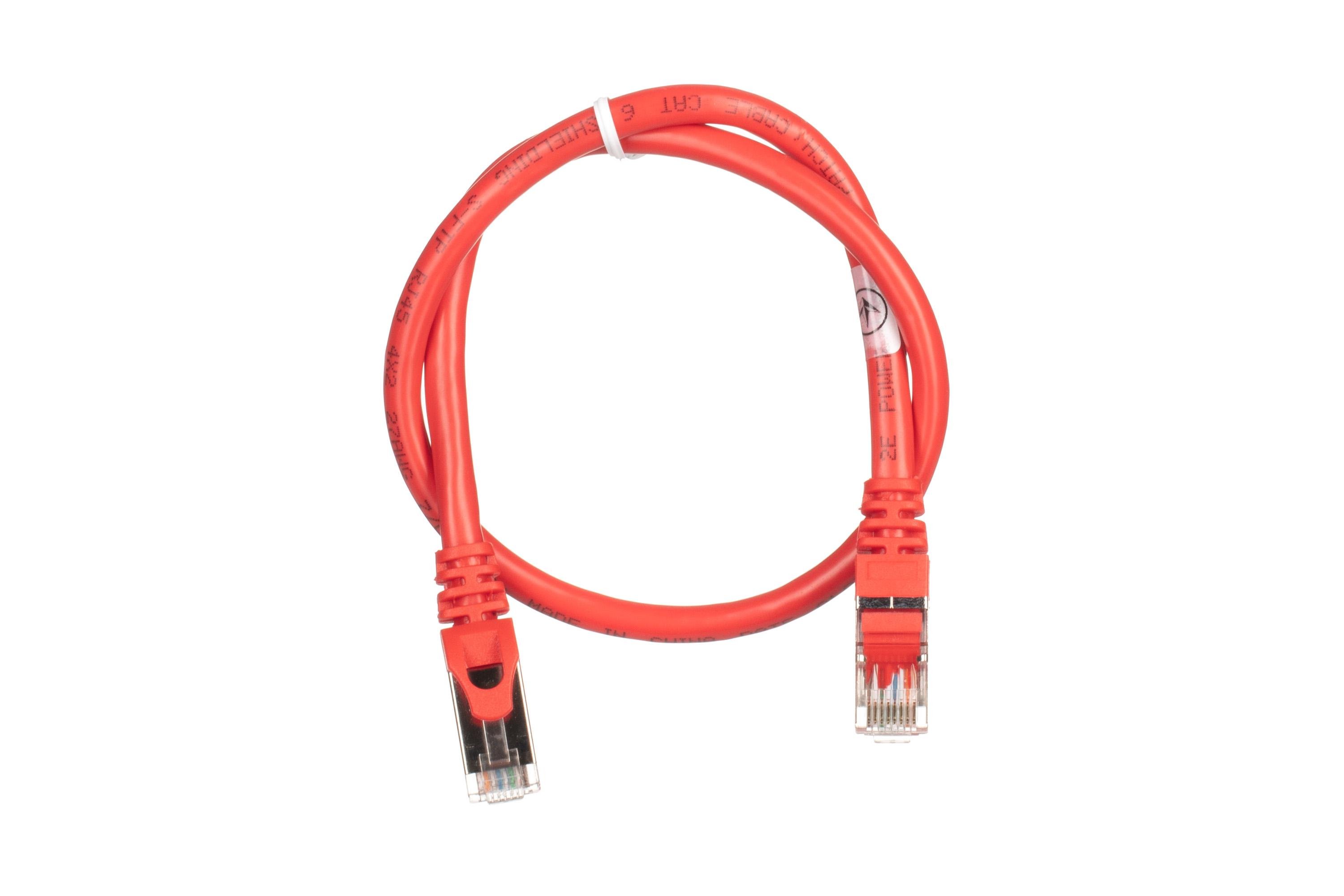 Патч-корд 2E Cat 6 27AWG 0,5 м с двойным экранированием S-FTP Красный (2E-PC6SFTPCOP-050RD)