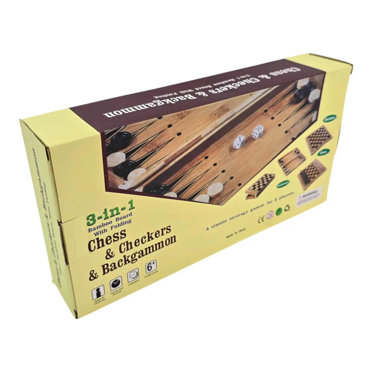 Нарди та шахи з бамбука 29х29х2,3 см (24034N) - фото 6