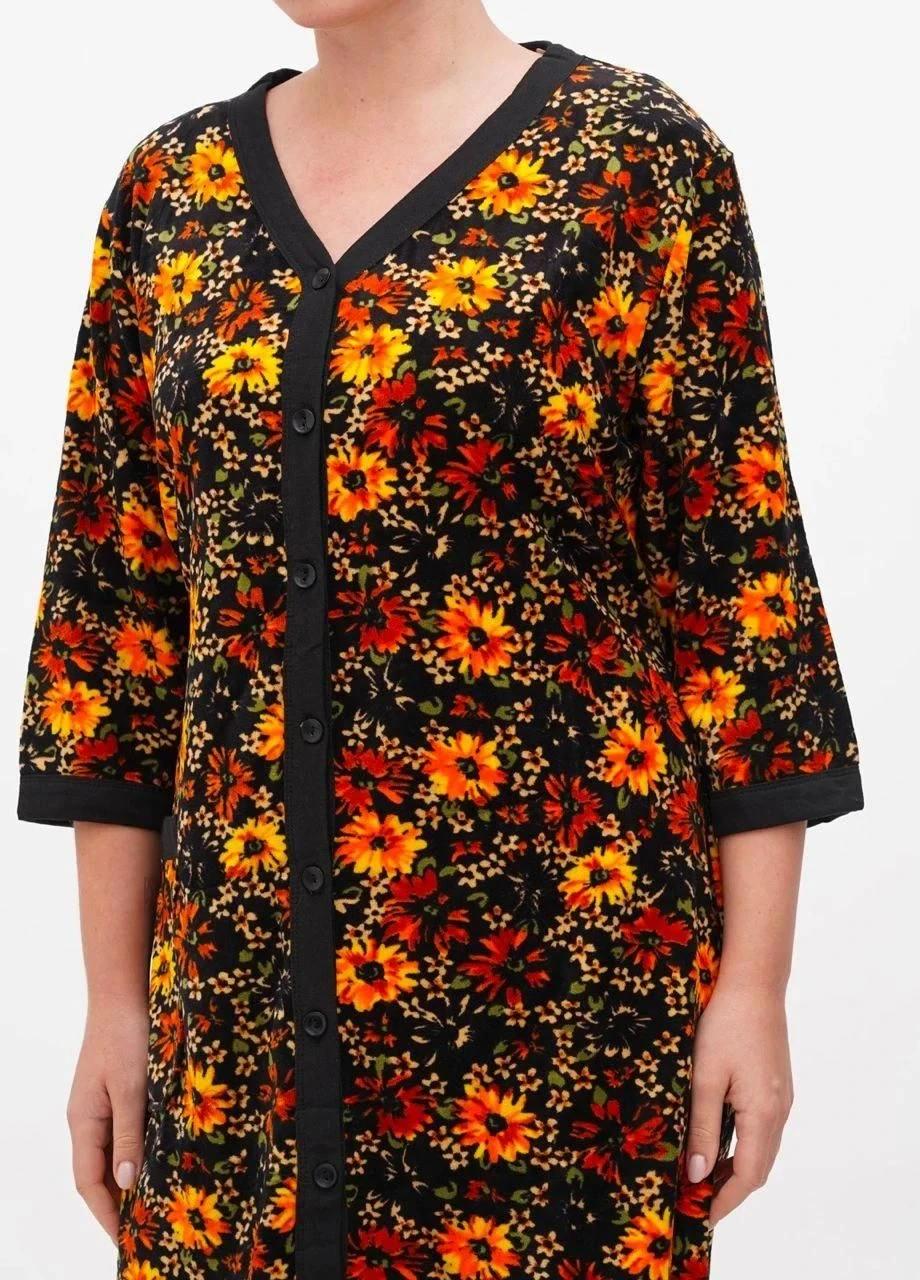 Халат женский Romeo Life велюровый р. 52-54 Коричневый (1015-02-52-54) - фото 3