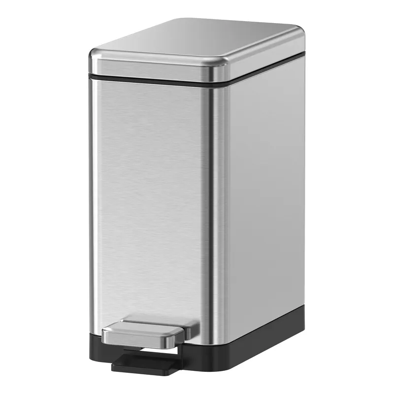 Ведро для мусора с плавным закрыванием прямоугольное Koer TC-010206-02 6 л Нержавеющая сталь (KR5594)