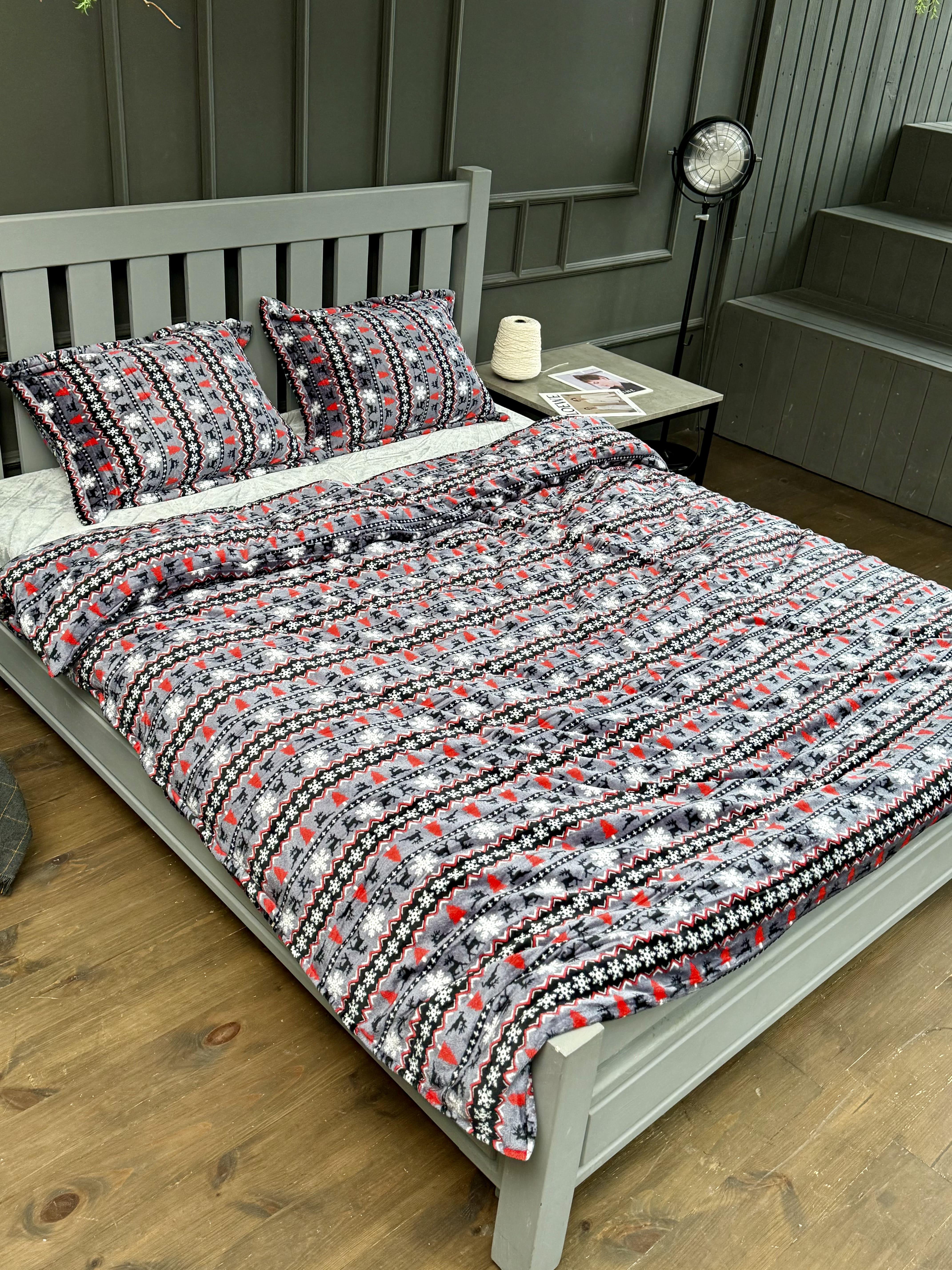 Комплект постельного белья на резинке Северная сказка плюш семейный/наволочки 50х70/70x70 см (9062) - фото 8