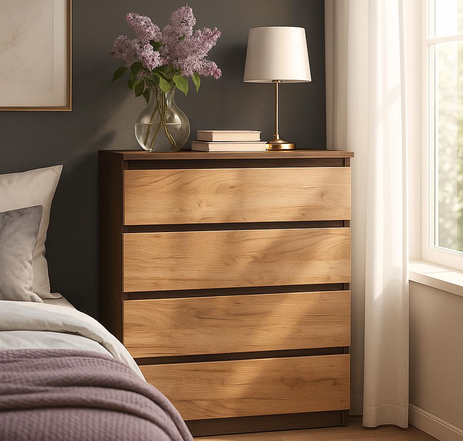 Комод Мастер Форм Брайт телескопічні напрямні 900х376х950 мм Венге магія/Дуб крафт золотий