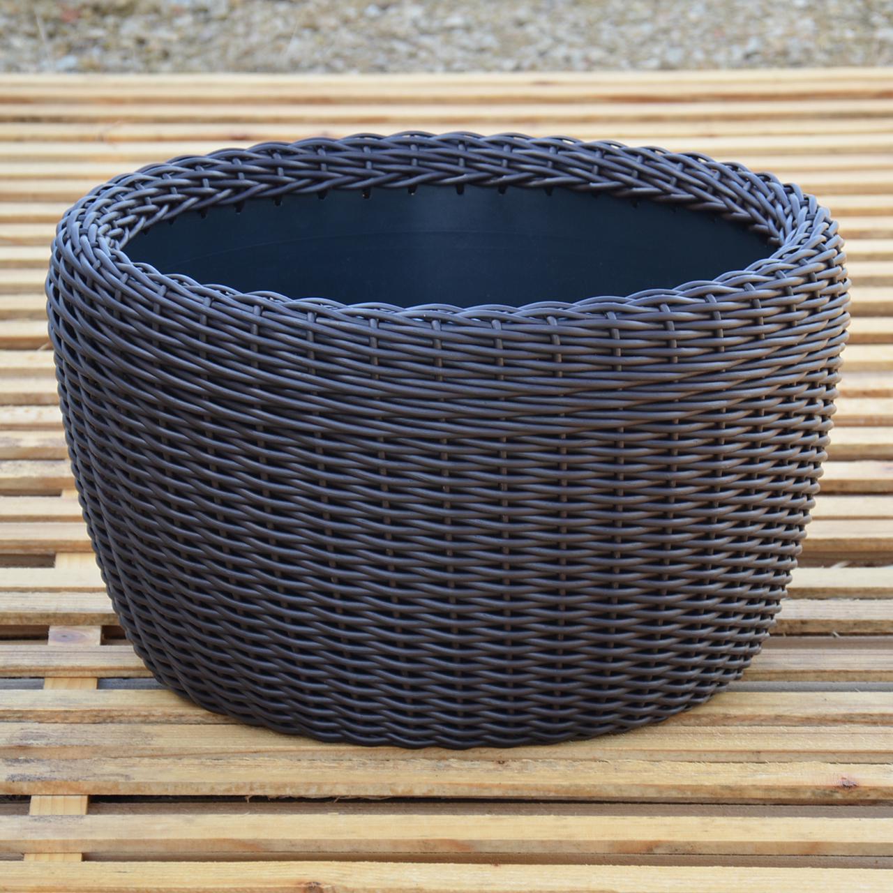 Кашпо велике для рослин та квітів з штучного ротангу/ручної роботи 60 л Венге (12343669) - фото 3 Кашпо велике для рослин та квітів з штучного ротангу/ручної роботи 60 л Венге (12343669) - фото 3