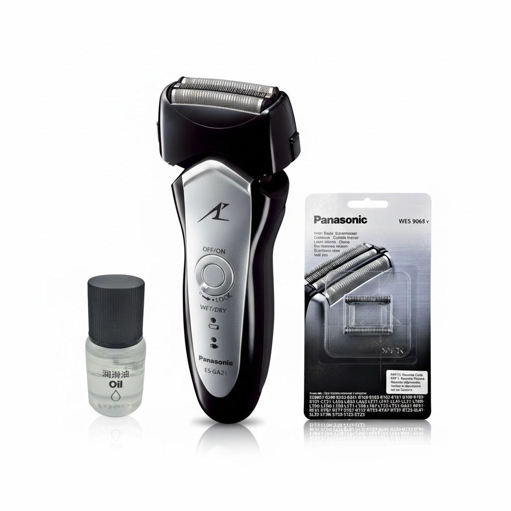 Электробритва Panasonic ES-GA21-S820-AS1 с дополнительным комплектом из лезвия WES-9068Y-1361 и маслом WES-8196X-7911 (32436857)
