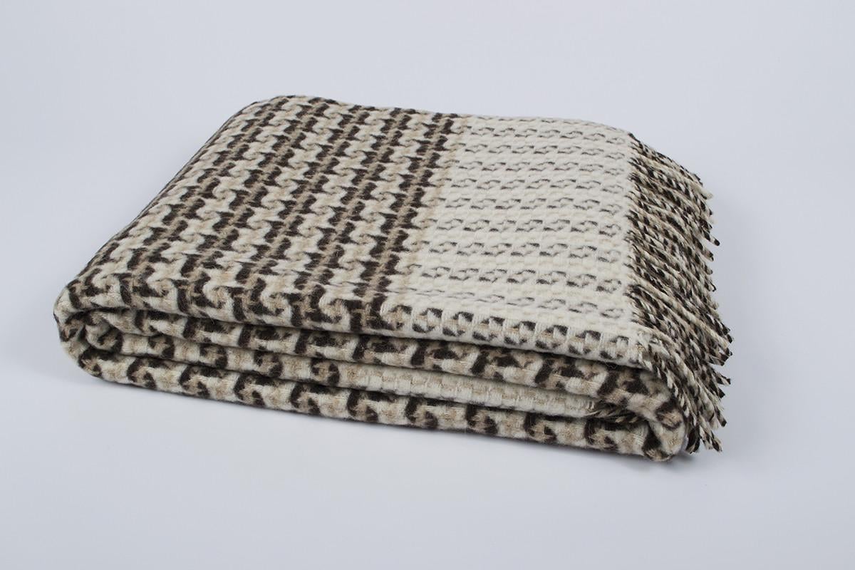 Плед шерстяной Vladi Капучино 170х210 Бело-бежевый (200006081)