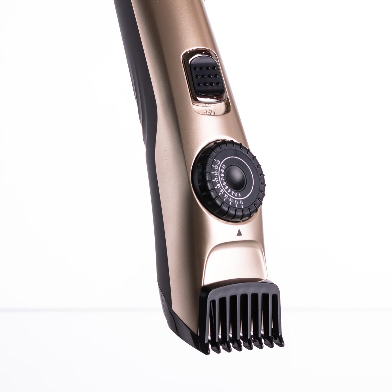 Машинка для стрижки волос и бороды VGR V-031 на аккумуляторе с насадками Золотистый (7356) - фото 8 Машинка для стрижки волос и бороды VGR V-031 на аккумуляторе с насадками Золотистый (7356) - фото 8