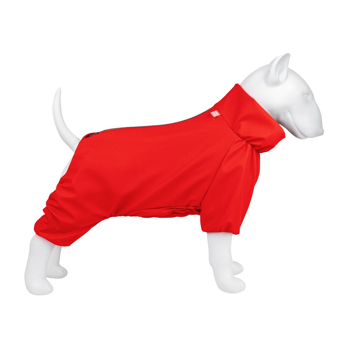 Дождевик для собак Waudog Clothes водонепроницаемый L55 В 77-79 см С 50-55 см Красный