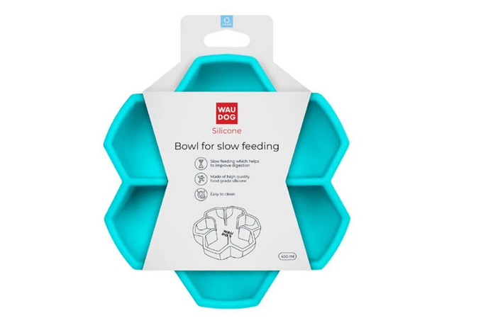 Миска для повільного годування Collar WAUDOG Silicone 450 мл Блакитний (Collar23532)